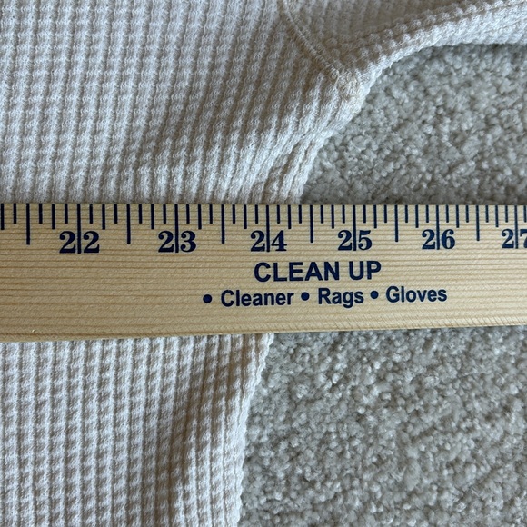 (2) Offline by Aerie Green Cream Waffle Knit Thermal Henley Shirt Womens Medium - Picture 6 of 14